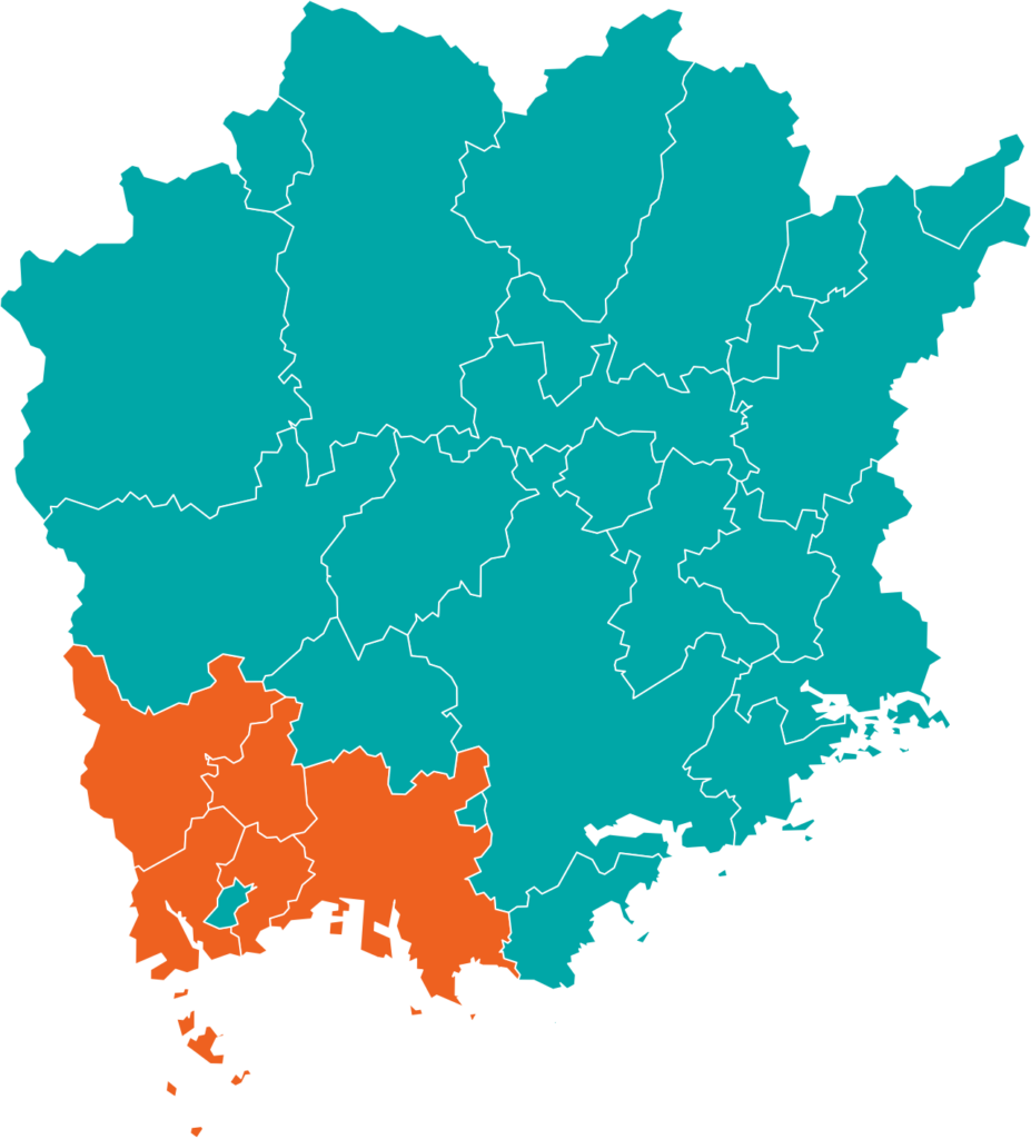 当院の施術エリア